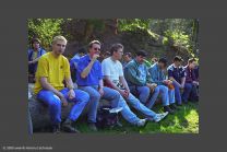 Erste Rast auf einer Lichtung im Wald