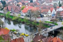 Ausblick von der Burgruine Löffelstelz: Die Enzbrücke in Mühlacker