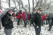 OWA-Schirmherr Jörg friert und Florian hält sich wacker an der Kaltwetter-Front