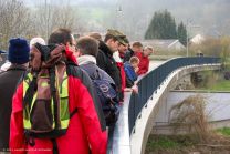 Überquerung der Enzbrücke in Lomersheim mit Etappenziel Mühlacker: Mittagessen