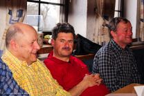 Rudis und Erichs gute Laune zeigt bei Wolfgang wenig Wirkung...