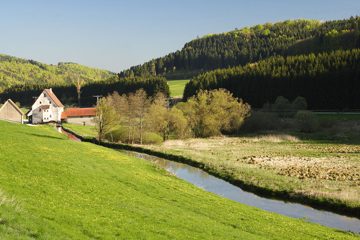 Die Walzmühle an der Lauchert bei Hörschwag (Foto: Ustill)